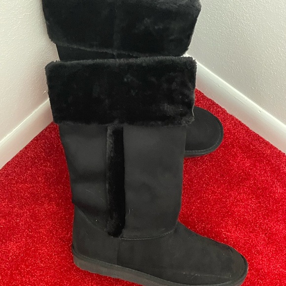 NWOB Arizona Jean Co Memory Foam Black Boots with Faux Fur Size 10 - Picture 7 of 9
